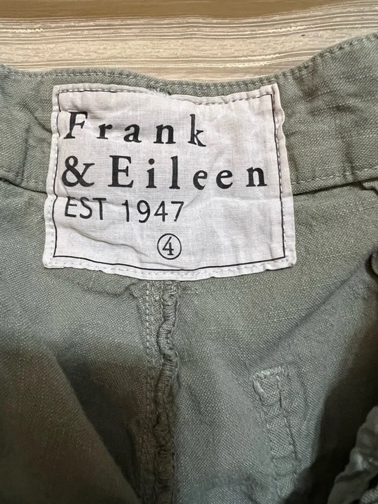 Frank & Eileen Jameson Jogger Pants Linen Blend Sage Green Size 4 - Picture 4 of 7